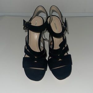 Suede black Zara sandal pumps